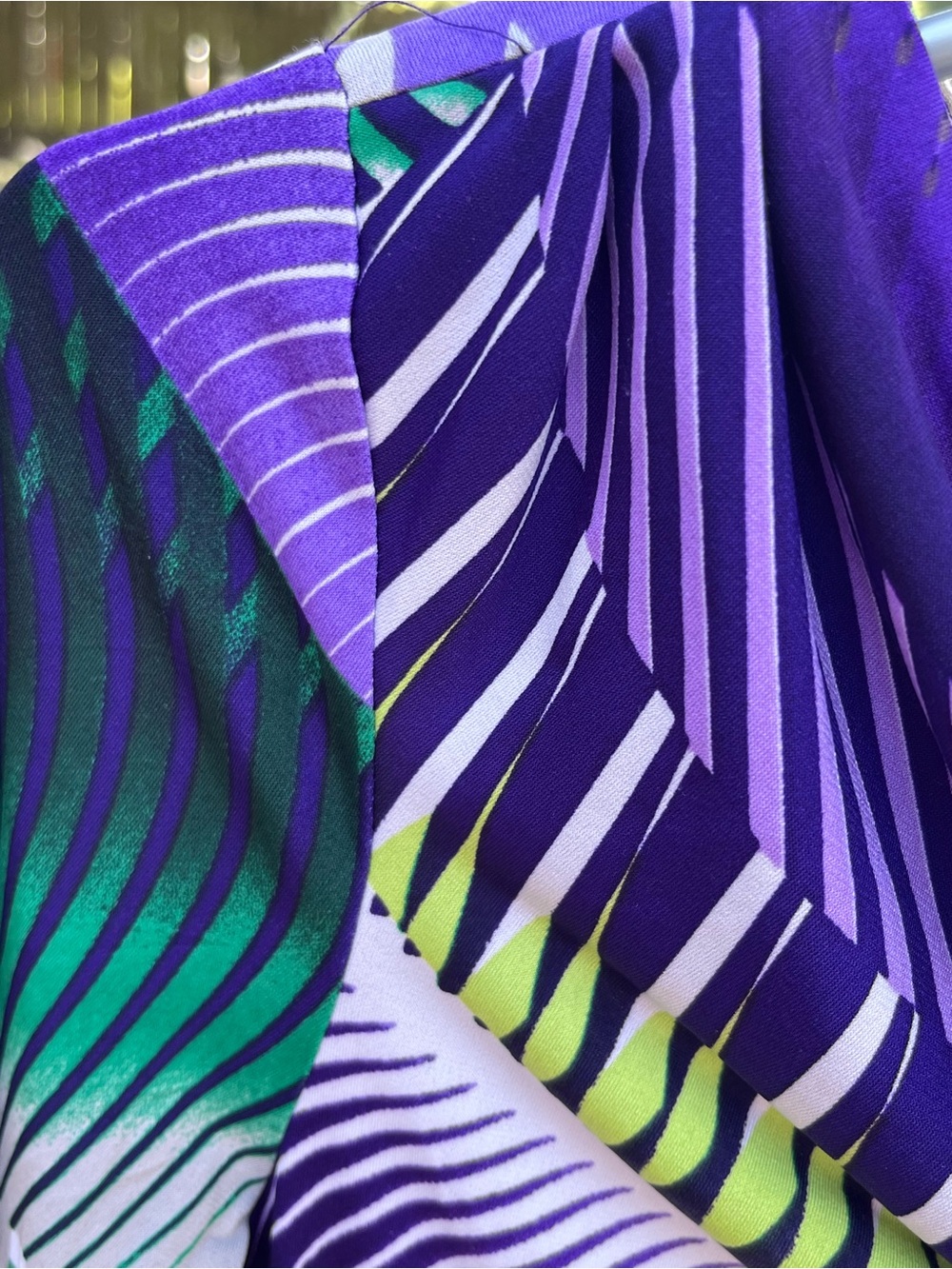 Jennifer Lopez Purple Green Abstract Cowl Neck Tunic Top - Picture 2 of 8